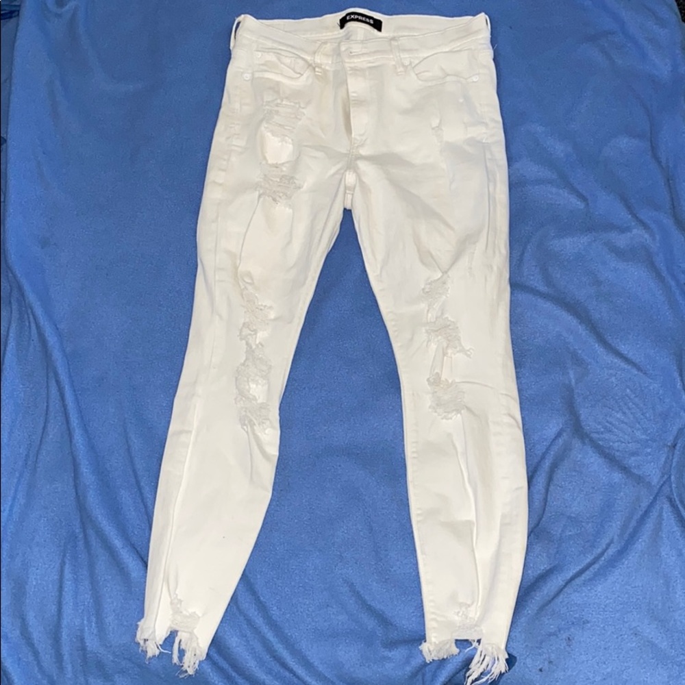 Express white ripped jeans